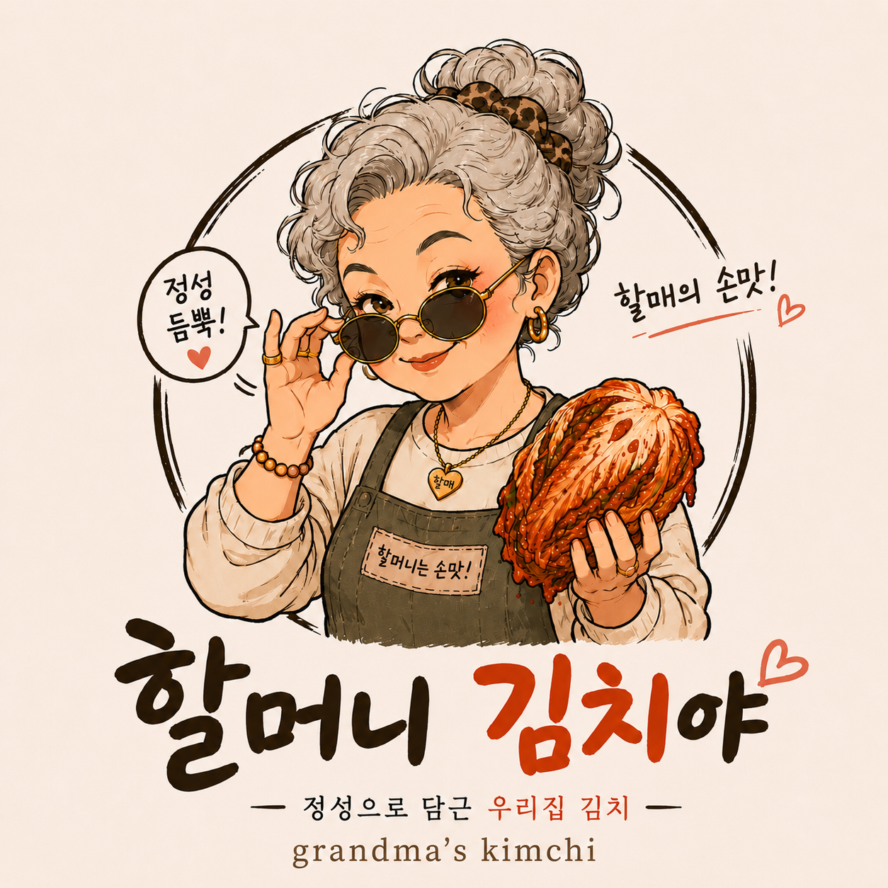 Grandma's Kimchi illustrated logo